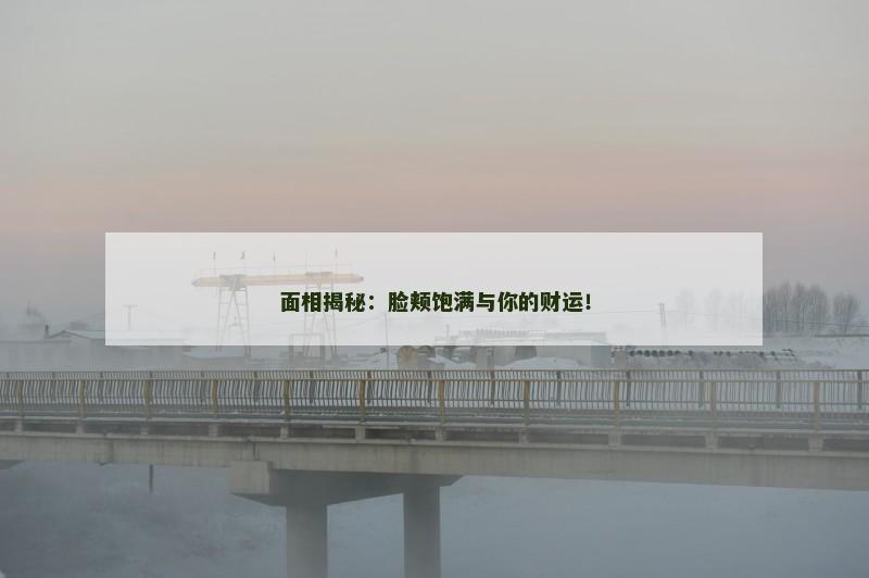 面相揭秘：脸颊饱满与你的财运！