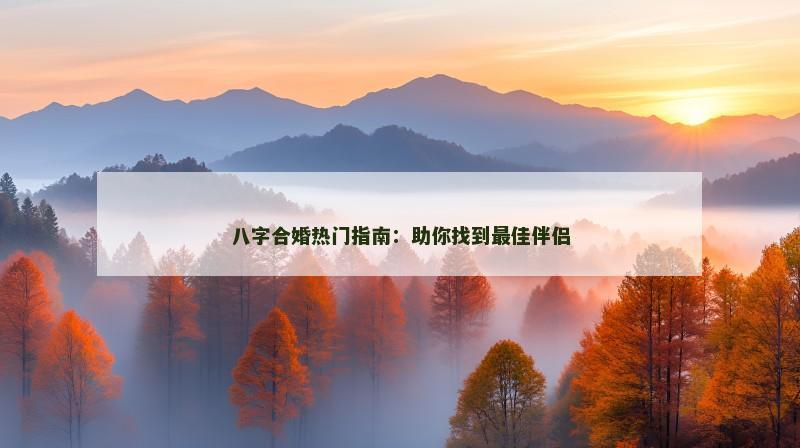 八字合婚热门指南：助你找到最佳伴侣