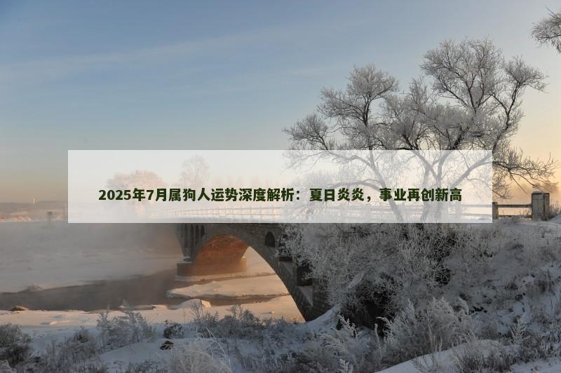 2025年7月属狗人运势深度解析：夏日炎炎，事业再创新高