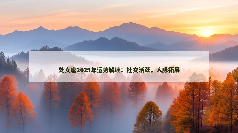 处女座2025年运势解读：社交活跃，人脉拓展