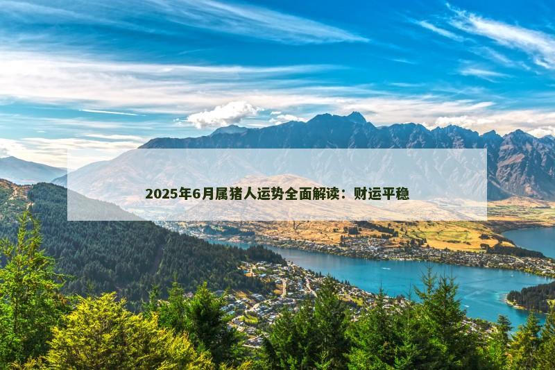 2025年6月属猪人运势全面解读：财运平稳