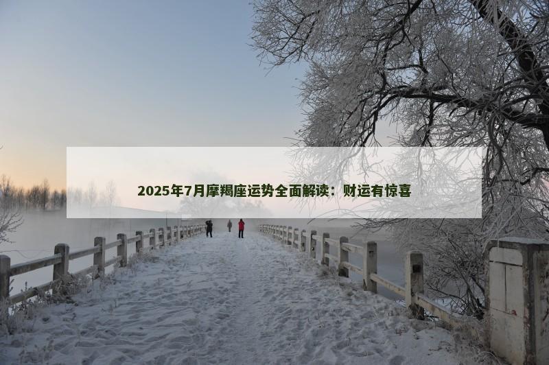 2025年7月摩羯座运势全面解读：财运有惊喜