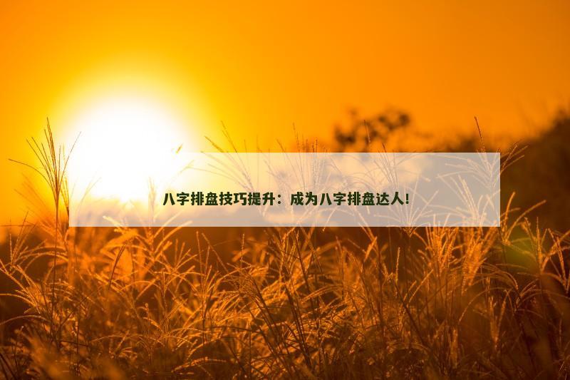 八字排盘技巧提升：成为八字排盘达人！