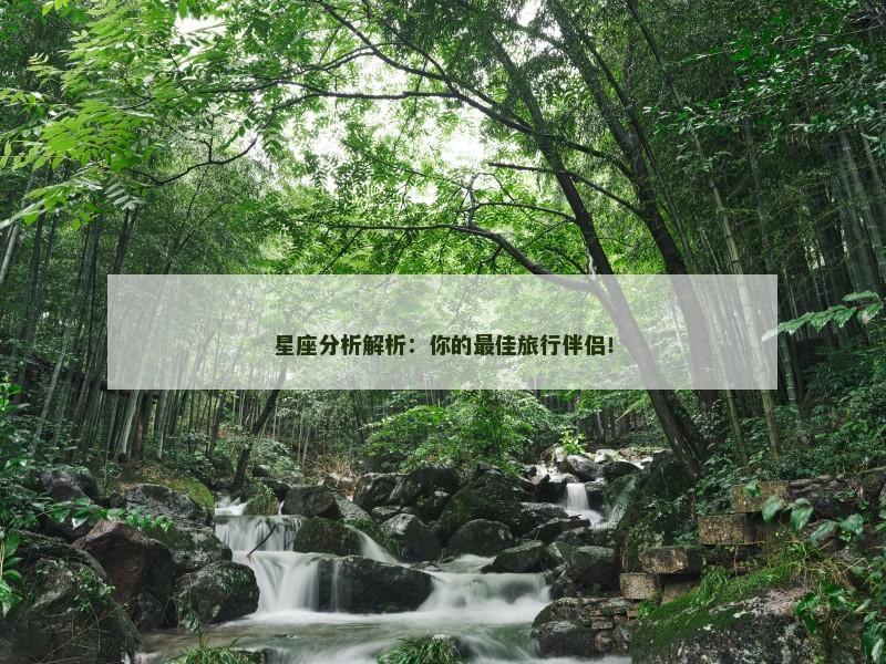 星座分析解析：你的最佳旅行伴侣！
