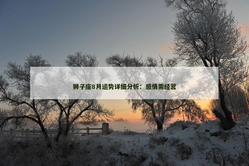 狮子座8月运势详细分析：感情需经营