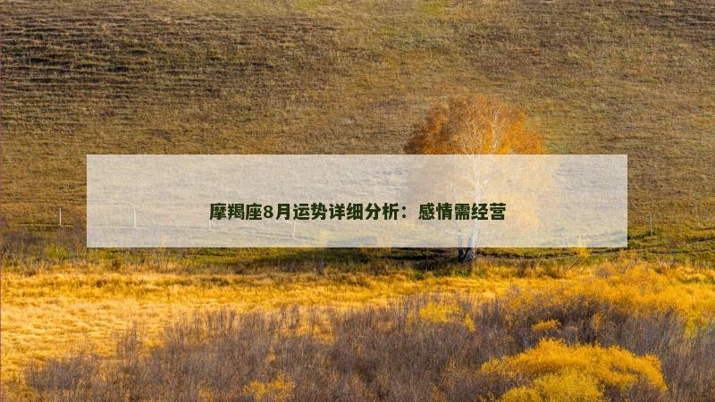 摩羯座8月运势详细分析：感情需经营