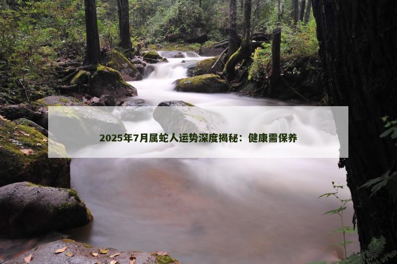 2025年7月属蛇人运势深度揭秘：健康需保养