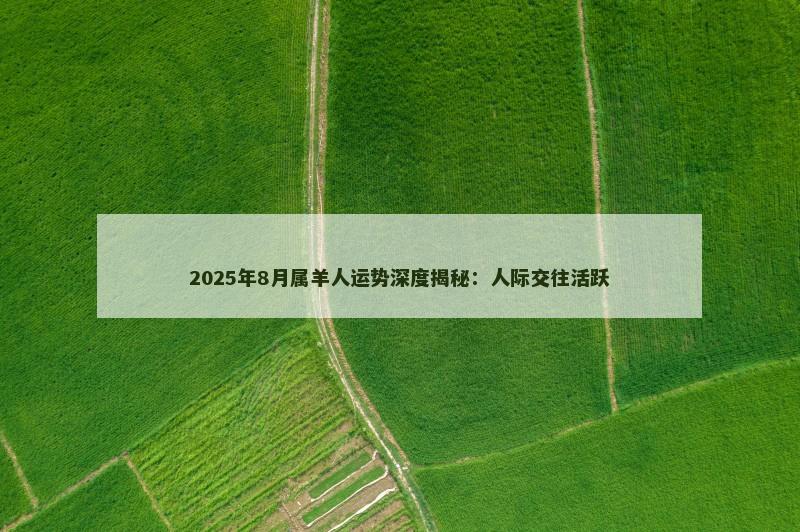 2025年8月属羊人运势深度揭秘：人际交往活跃