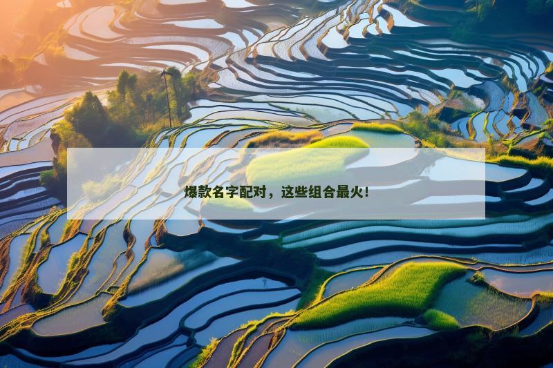 爆款名字配对，这些组合最火！