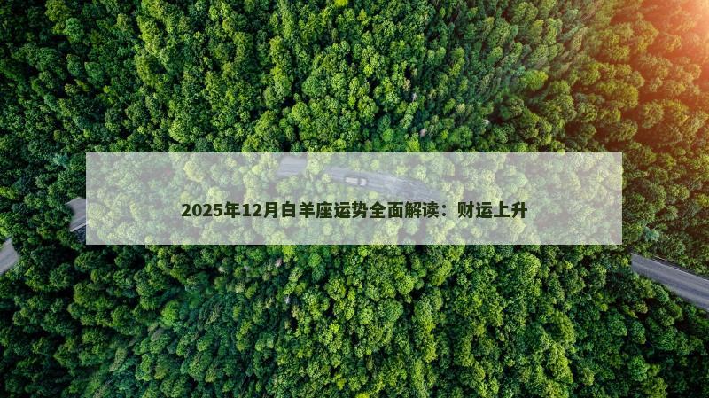 2025年12月白羊座运势全面解读：财运上升