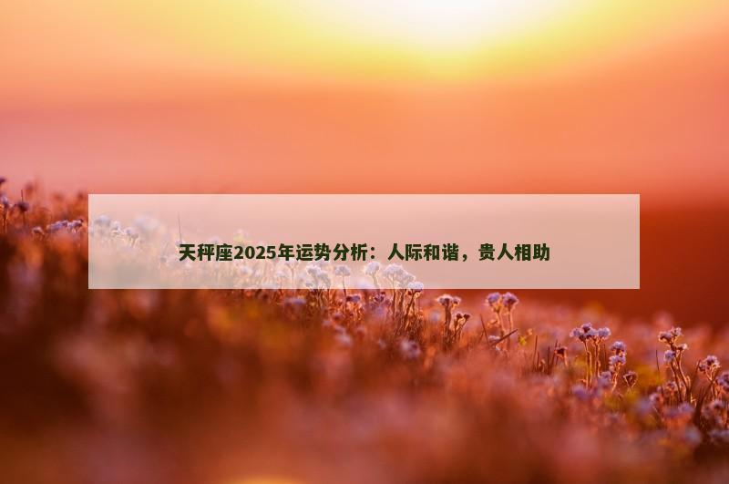 天秤座2025年运势分析：人际和谐，贵人相助