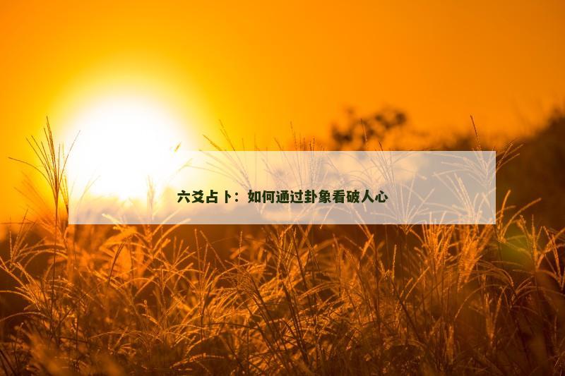 六爻占卜：如何通过卦象看破人心