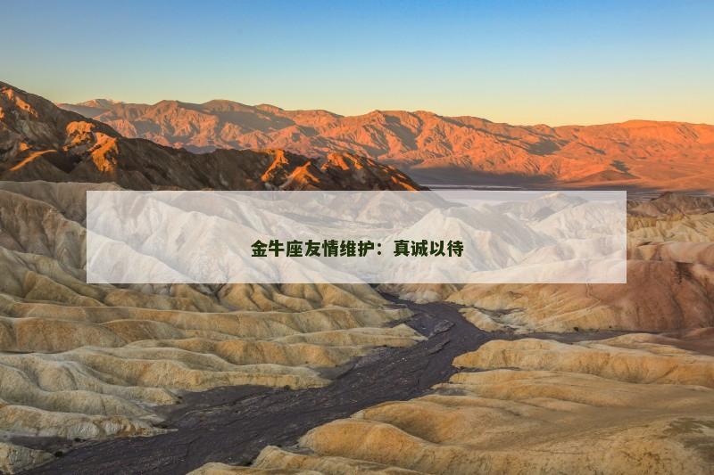 金牛座友情维护：真诚以待