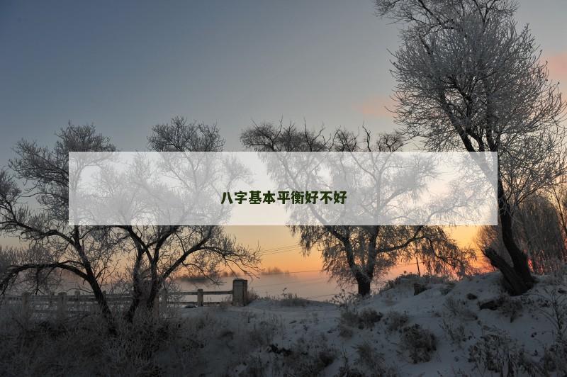 八字基本平衡好不好