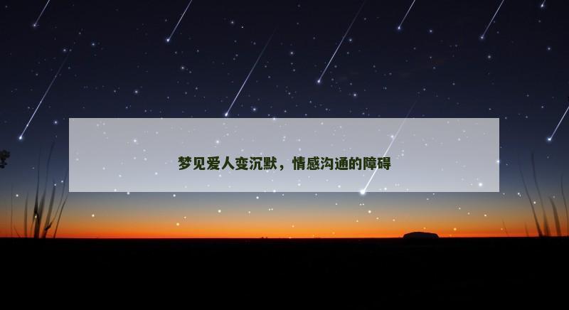 梦见爱人变沉默，情感沟通的障碍