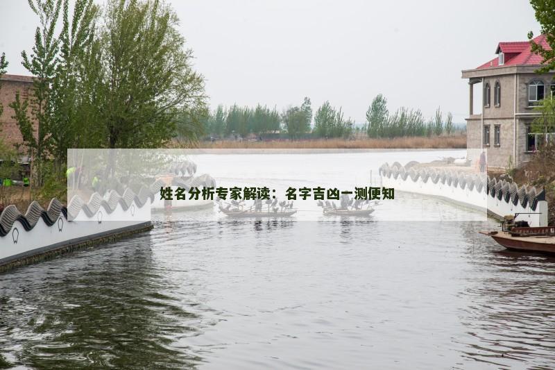姓名分析专家解读：名字吉凶一测便知