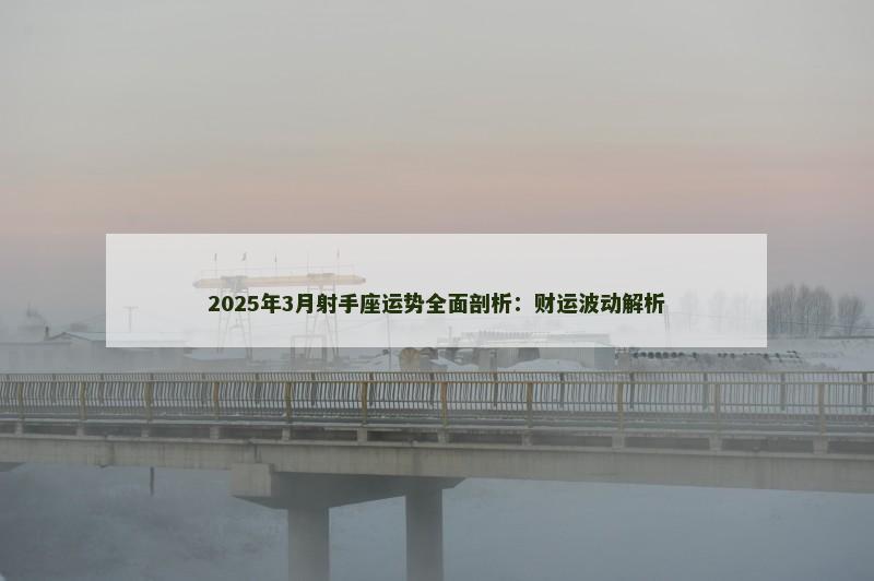 2025年3月射手座运势全面剖析：财运波动解析